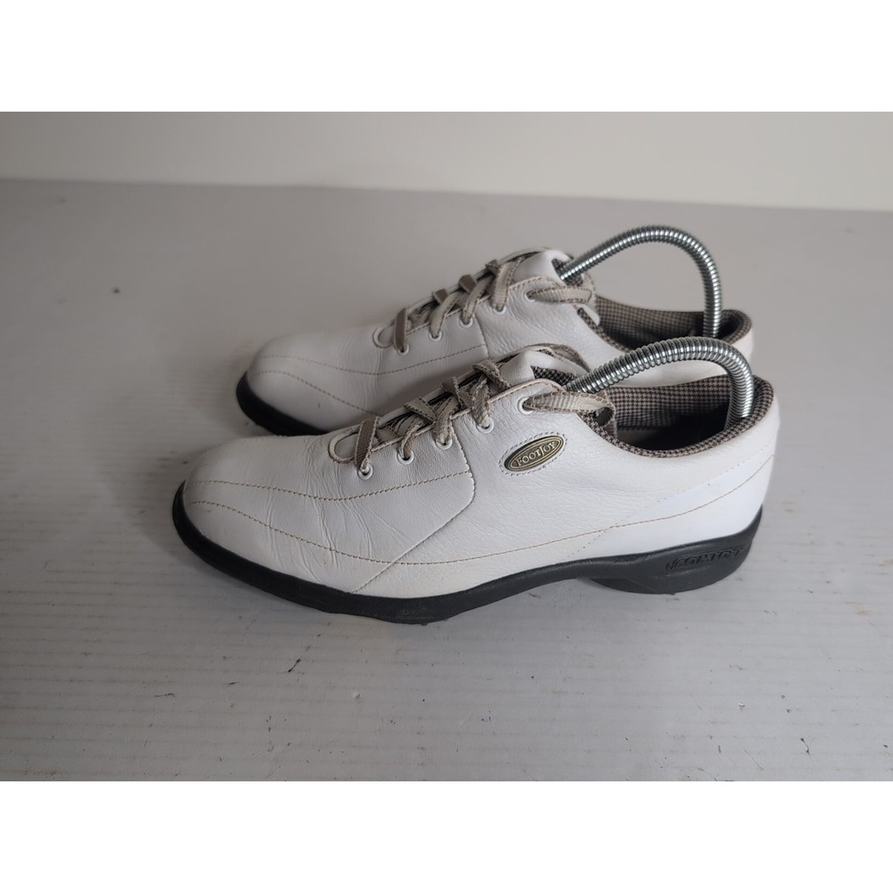 FootJoy Womens Golf Shoes White Leather eComfort Spiked Size 8.5 M 98599